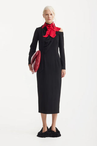 Accesoriu de guler designer – roșu carmin