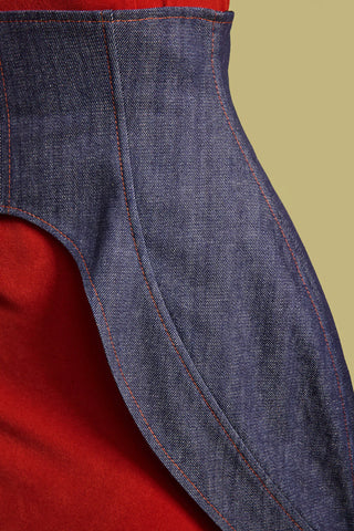 Minimalist Waist Corset For Layering Blue Denim