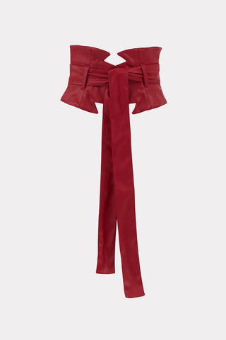 Elegant Wide Faux Leather Belt Red