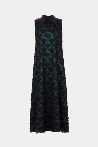 Evening Gown A-Line Maxi Dress With Fleecy Decor