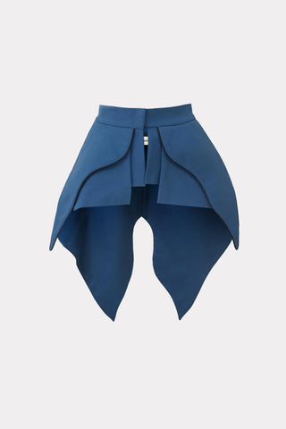 Evening Peplum Belted Dress Blue - Two-Piece Set