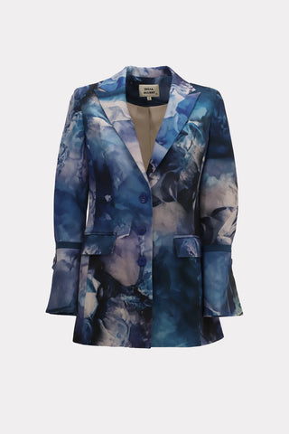Fashion Blazer Abstract Watercolor Blue