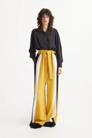 Fashion Minimalist Long Sleeve Shirt Satin Black