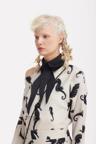 Guler statement din satin – negru