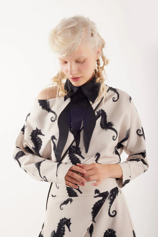 Guler statement din satin – negru