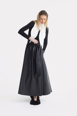 Оверсайз сатиновый воротник-биб — айвори