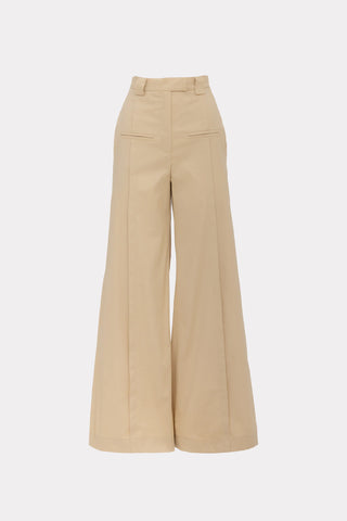 Pantaloni evazați bej, stil formal