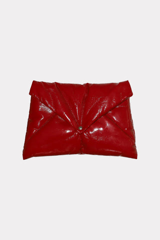 Clutch tip plic din lac lucios Roșu