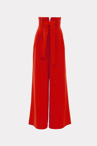 Pantaloni lungi evazați cu talie înaltă — roșii