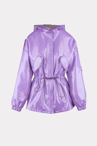 Hooded Lacquer Jacket Lavender