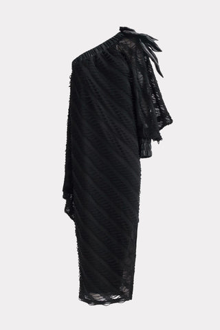 Luxury Elegance One-Sleeve Long Dress Black