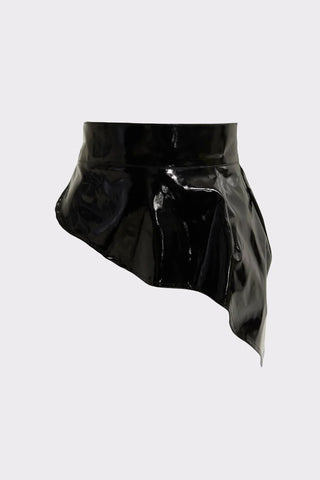 Lacquered Asymmetric Basque Belt Black