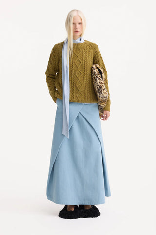 Fustă lungă esențială din denim – albastru deschis