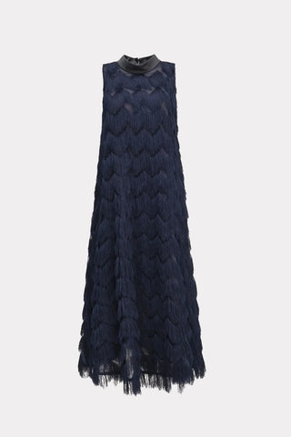 Rochie de seară albastru închis A-line cu franjuri