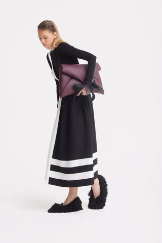 Миди-сарафан с регулируемыми бретелями - чёрный/айвори