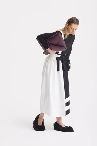 Миди-сарафан с регулируемыми бретелями - чёрный/айвори