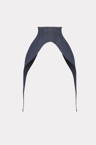 Corset minimalist pentru talie pentru straturi din denim albastru