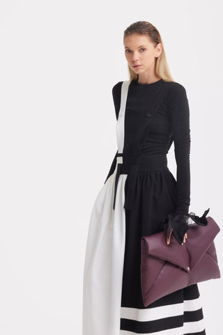 Обтягивающий топ с длинными рукавами из черного люрекса