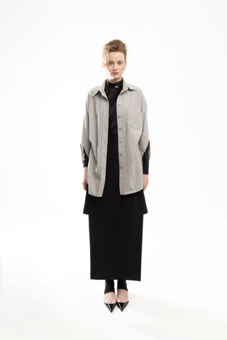 Modern Oversized Cotton Shirt Grey