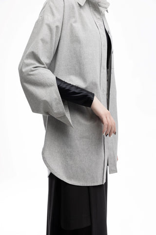 Modern Oversized Cotton Shirt Grey