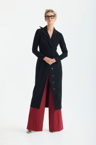 Modern Tailored Long Blazer Dress Black