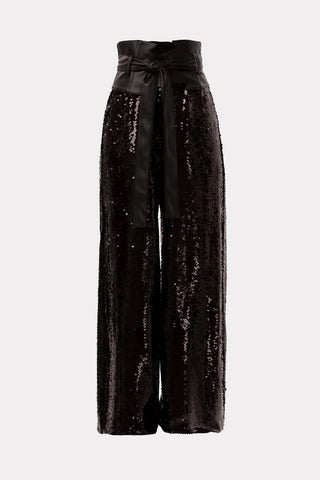 Occasion Black Palazzo Sequin Trousers