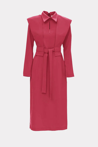 Pale Red Fashion Fitted Midi Dress