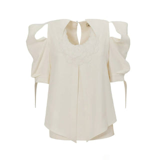 Evening Open Shoulder Blouse White
