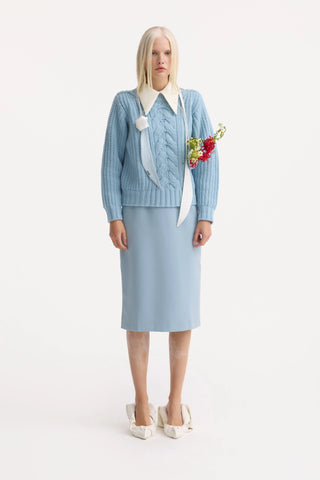 Light Blue Formal Midi Dress