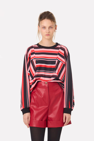 Faux Leather Shorts Red