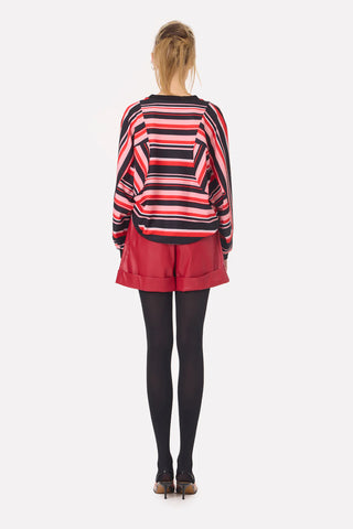 Faux Leather Shorts Red