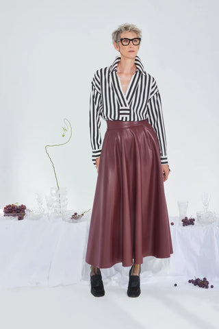 Relaxed Blouse, Drop Shoulders And V-Notch Neckline - Striped