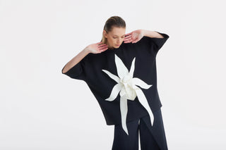 Relaxed Fit Knit Top – Black