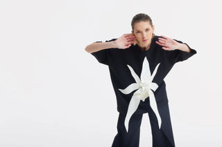 Relaxed Fit Knit Top – Black