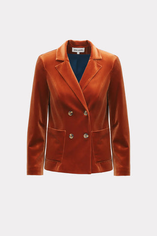 Sacou retro cu două rânduri de nasturi – Catifea Sienna Arsă