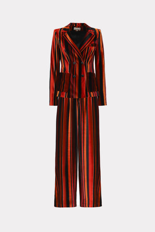 Retro Co-Ord Set – Jacket & Wide-Leg Trousers Burgundy