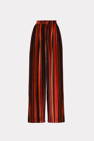 Retro Wide-Leg Trousers - Velvet Burgundy Red