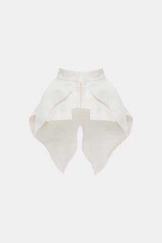 Sculpted Peplum Belt White