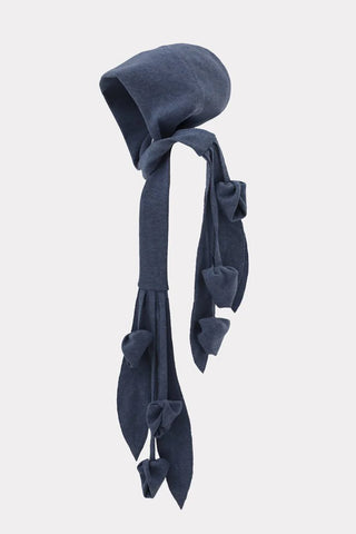 Glugă tricotată sculpturală cu detalii nodate – Verde-petrol închis