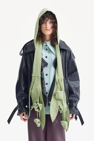 Артистичная асимметричная блуза из текстурного вискозного материала — Пыльный мятный