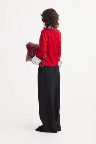 Semi-Formal Blouse With Contrasting Details Red
