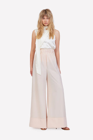 Свободные брюки из мягкой ткани, персиково-нюдовые