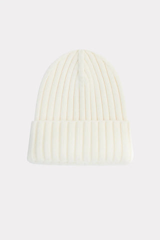 Solid Rib-Knit Hat With A Foldover Cuff Ecru