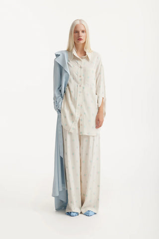 Summer Oversized Cotton Shirt - Pastel Print