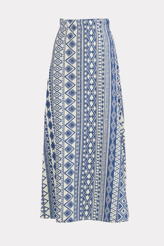 Textured Fabric Suit Asymmetric Blouse & Basic Skirt Printed