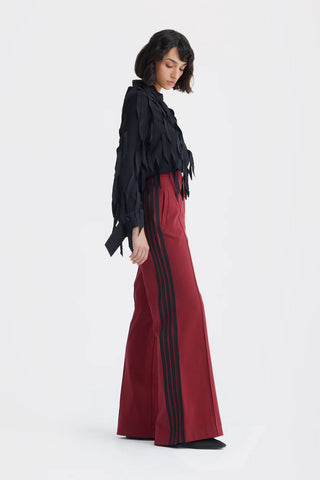 Semi-Sheer Evening Blouse - Textured Crepe Black