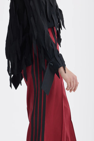 Semi-Sheer Evening Blouse - Textured Crepe Black