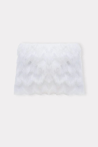 Клатч-конверт с текстурной бахромой - белый