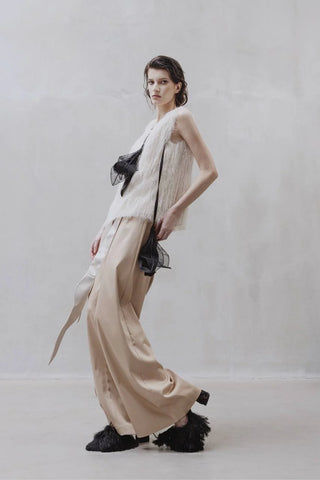 Fringe Sleeveless Top – Ivory