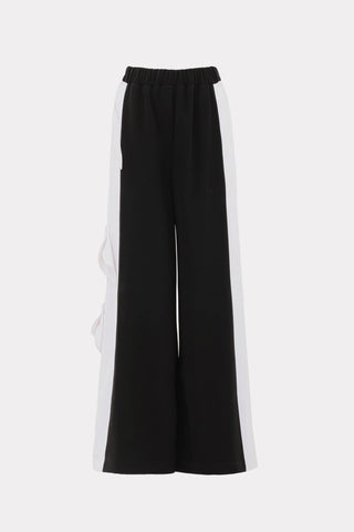 Two-Tone Wide-Leg Statement Trousers – Black & White